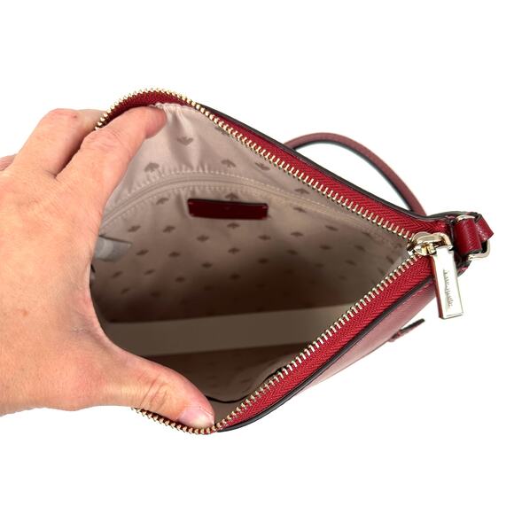 Kate Spade Sadie North South Crossbody in Red Currant Leather k7379 - Picture 3 of 4